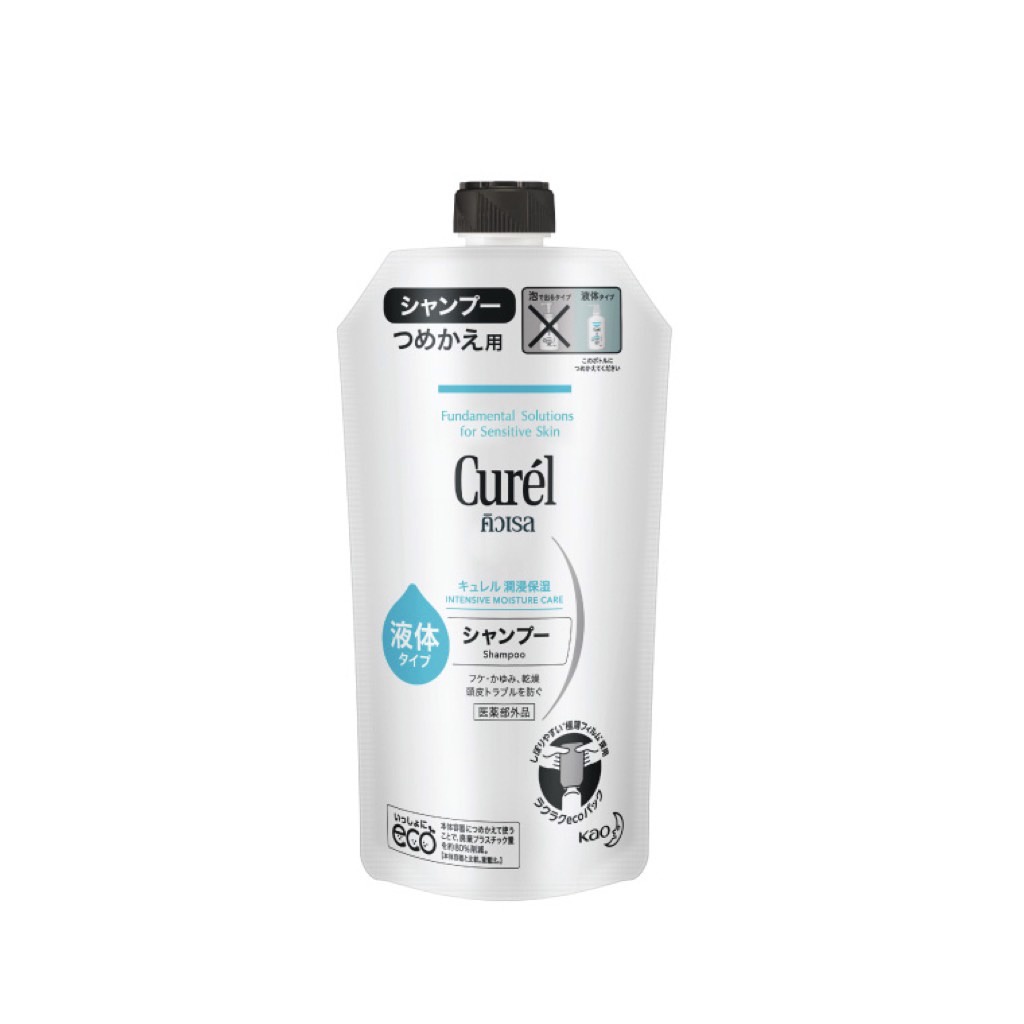 Curel INTENSIVE MOISTURE CARE Shampoo Refill 340 ml.คิวเรล อินเทนซีฟ มอยส์เจอร์ แคร์ แชมพู รีฟิล 340 มล.