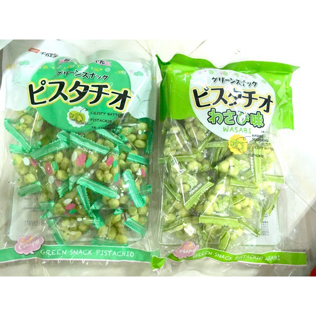 พิทาชิโอญี่ปุ่น Sennarido Pistachio ถั่วญี่ปุ่น รสดั้งเดิม/ รสวาซาบิ ขนาด 90g,215g ขนมญี่ปุ่น