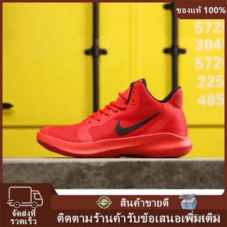 ของแท้ จัดส่งฟรี  Nike Precision III 3 รองเท้าบาสเก็ตบอล รองเท้ากีฬา (สีแดง)