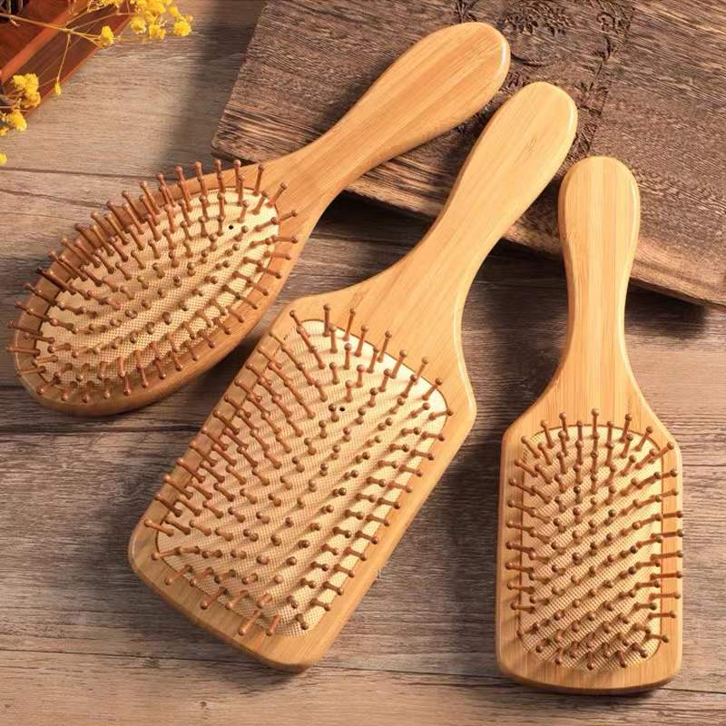 พร้อมส่ง หวีไม้ ธรรมชาติ นวดศีรษะ ผมตรง ป้องกันไฟฟ้าสถิตย์ ลดผมร่วง ช่วยให้ผมเงางาม แก้ผมพันกัน มีรูระบายอากาศ