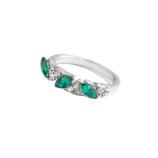 ส่งไวจากไทย Ulzzang อุปกรณ์เสริมสตรีแหวนมรกตฝังแหวนเกาหลีแหวนจัดแต่งทรงผมหวาน ขายส่งโรงงาน:Silver