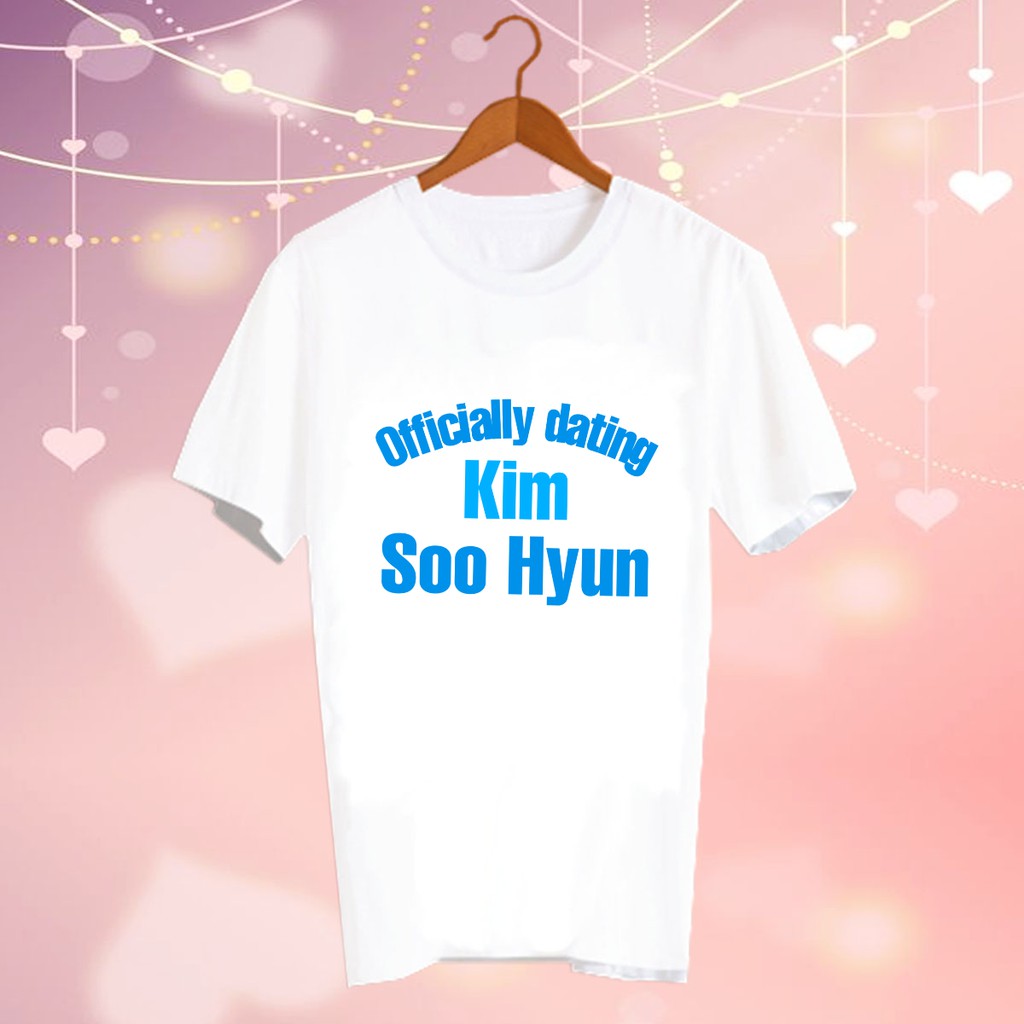 เสื้อยืดสีขาว สั่งทำ Fanmade แฟนเมด แฟนคลับ ศิลปินเกาหลี CBC138 Officially dating Kim Soo Hyun