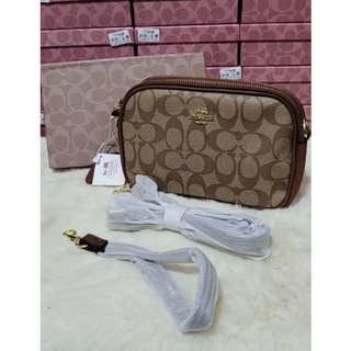 🎀COACH สะพายข้าง ทรงกล่อง 2 ซิปขนาด 9 นิ้ว🎀