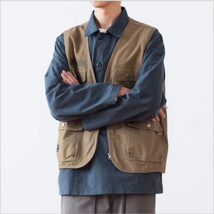 ราคาส่ง2ตัวขึ้นไป Camping vest 302 เสื้อกั๊กผู้ชาย แคมป์ปิ้ง แขนกุด มีซิปหน้า เดินป่า เที่ยวเขา - รูปที่ 4