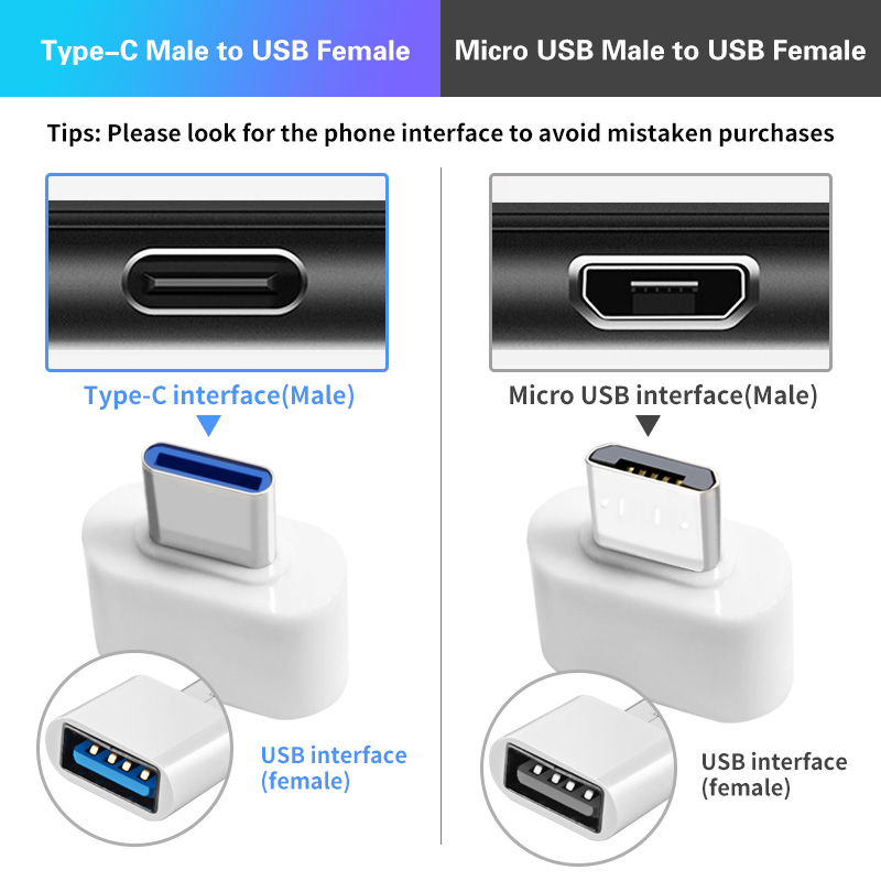 HdoorLink อะแดปเตอร์ไมโคร USB OTG ประเภท C USB ตัวผู้ ไปสู่ USB ตัวเมีย สำหรับแปลงสายเคเบิล - รูปที่ 2
