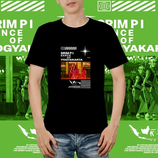 แขนสั้นcrew neckเสื้อยืด พิมพ์ลาย Srimpi Dancr of Yogyakarta สีดํา และสีขาว คุณภาพพรีเมี่ยม S-XXXXL