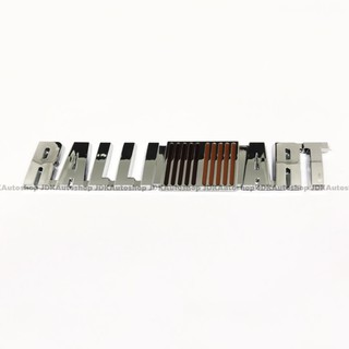 ป้ายโลโก้ RALLI ART สติ๊กเกอร์ 3D ติดรถ ประดับรถยนต์ สำหรับรถยนต์ แต่งซิ่ง สีโครเมี่ยม ขนาด 16.5 x 2.7 cm.