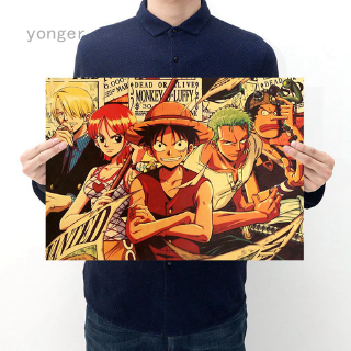 ภาพโปสเตอร์ one piece สไตล์ย้อนยุคสําหรับตกแต่งบ้าน