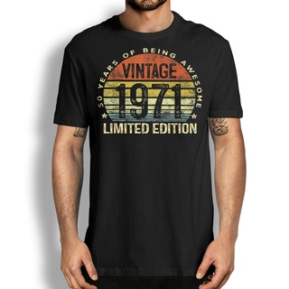 [S-5XL]เสื้อยืด พิมพ์ลาย Bday Gift 1971 Limited Edition 50Th สไตล์วินเทจ ของขวัญวันเกิด 50 ปี