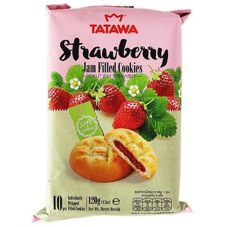 TATAWA ขนมคุกกี้สอดไส้ครีมรสสตรอเบอร์รี ตราทาทาวา จากมาเลเซีย ขนาด 120 กรัม