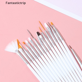 [Fantastictrip] ชุดแปรงปากกายูวีเจล สําหรับตกแต่งเล็บ DIY 15 ชิ้น