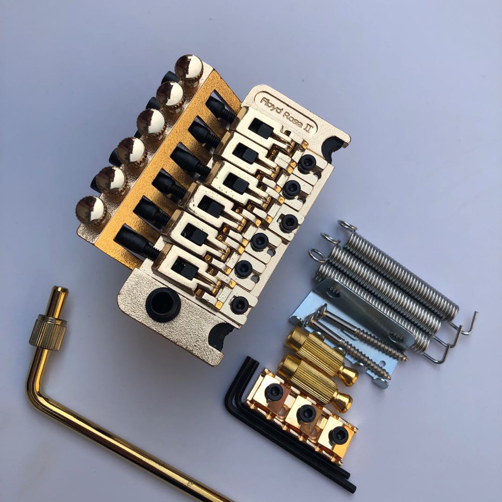 Floyd Rose Golden 6 string Tremolo System Pull String Plate Bridge สําหรับกีตาร์ไฟฟ้า Double Shake