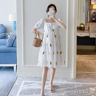 ✸ Maternity Wear Summer Dress เดรสคอเหลี่ยมแขนสั้น