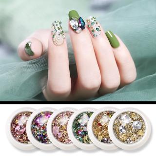 1 Box Mixed DIY Nail Art Rhinestones Decor / Colorful Mini Beads Metal Gold Rivet / Manicurea 3D Crystal Stones AB Glass Nail Accessories