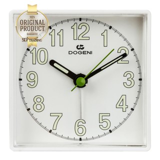 DOGENI นาฬิกาปลุกพลาสติกทรงสี่เหลี่ยม รุ่น TEP002WT สีขาว