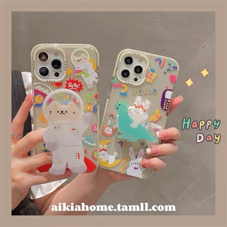 พร้อมส่งในไทย💘 เคสโทรศัพท์ เคส เคสมือถือ เคส TPU เคสนิ่ม ไอริงแมวจรวด/ไอริงกระต่ายขี่ไดโนเสาร์