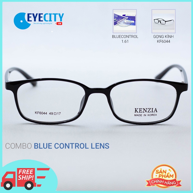 Combo Huvitz BlueControl แว่นตาป้องกันแสงสีฟ้าระดับพรีเมียมพร้อมสารสกัดจาก 1.61 พร้อมกรอบแว่นตา Kenz