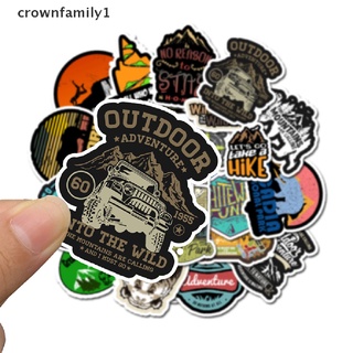 [crownfamily1] สติกเกอร์รูปลอก ลายป่า ขวดน้ํา DIY สําหรับติดตกแต่งแล็ปท็อป เดินป่า ตั้งแคมป์ เดินทาง 50 ชิ้น