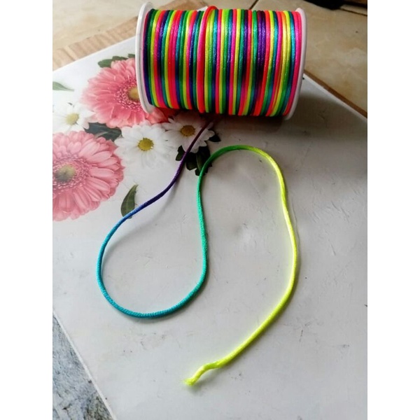 เชือกสายรุ้ง 3มม / สายคล้องแมส / สร้อยคอ / สร้อยข้อมือ / เข็มกลัด @10mtr. (TL 67)