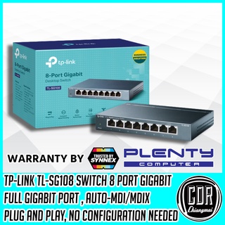 TP-Link TL-SG108 สวิตช์ 8-Port 10/100/1000Mbps Hub Gigabit Desktop Switch (รับประกันตลอดอายุการใช้งาน)