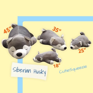 ตุ๊กตาหมาไซบีเรียนฮัสกี้หลับตา Siberian Husky Stuffed Dog (Closed eyes)