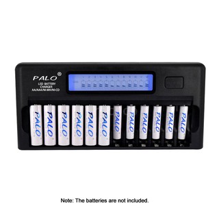 PALO PL-NC30 Universal Intelligent Battery Charger 4 Inch LCD Display Speedy Smart Charger w/ 12 Battery Slots for