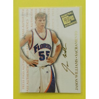 NBA CARD JASON WILLIAMS ROOKIE CARD 1998 PRESS PASS AUTHENTICS GOLD FOIL SIGNATURES RC #6 / EX CONDITION