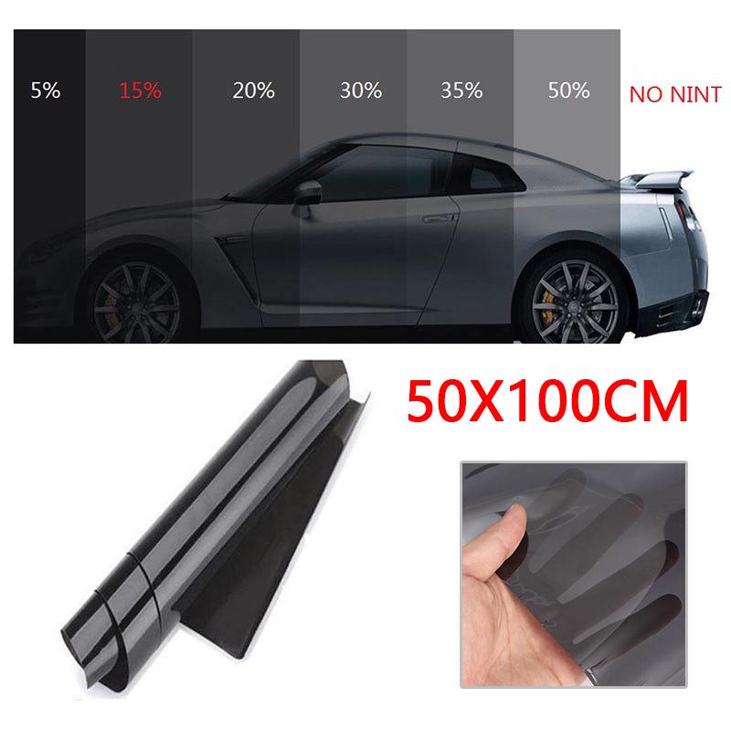 ฟิล์มติดกระจกรถยนต์ 50 x 100 ซม. สีดำ