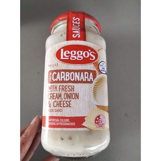 Leggos Carbonara Sauce เลกโกส์ 490 กรัม ซอสคาโบนาร่าผสมหัวหอมและชีส 490กรัม