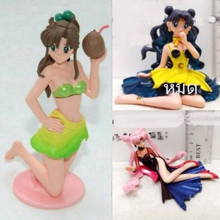 (แท้/มือ2) BANDAI Sailor moon Makoto Kino Gashapon Sailor Jupiter Moon Figure Beach Bathing Suit