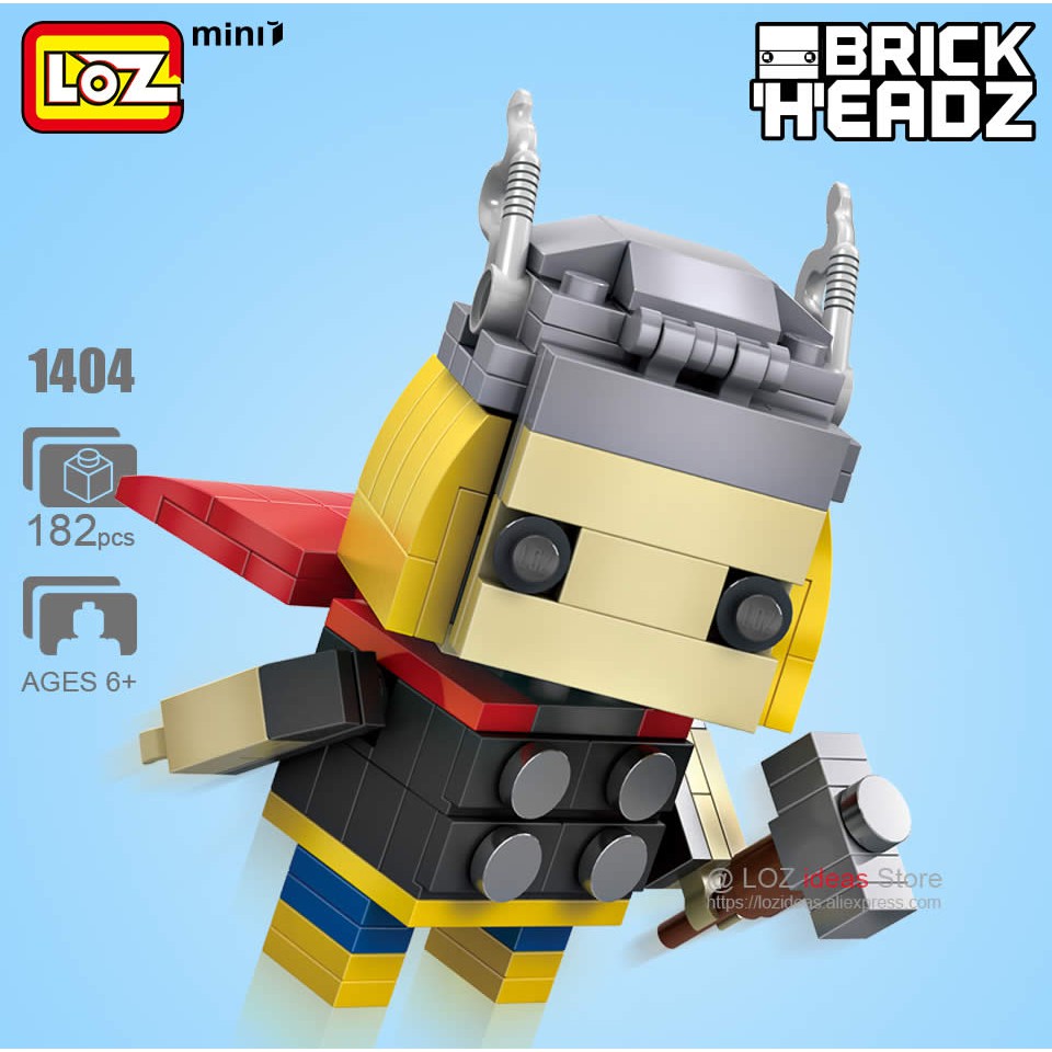ตัวต่อ Loz Mini Brick Headz ชุด Super Hero Thor จำนวนตัวต่อ 182 ชิ้น_LOZ 1404
