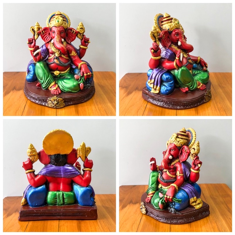 พระพิฆเนศ Ganesha ปางประทานพรให้สำเร็จรวดเร็ว พระกษิประ คณปติ วรรณะสีแดง 4 กร ราคา ถูกที่สุด ดีลบีเคเค แกลเลอรีภาพที่ 3
