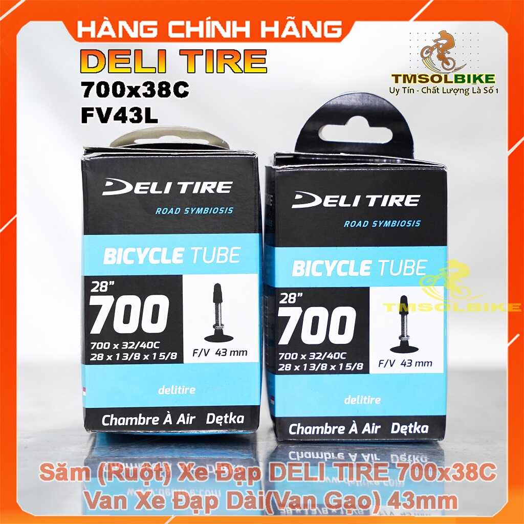ยางในจักรยาน 700x38C FV43mm DELI ยางยางในจักรยาน 700x38C FV43mm จักรยานข้าววาล์วความยาว 43 มม.