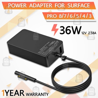 รับประกัน 1 ปี – อะแดปเตอร์ 36W สำหรับ Surface Pro 8 7 6 5 4 3 – สายชาร์จ Adapter Microsoft Surface Charger