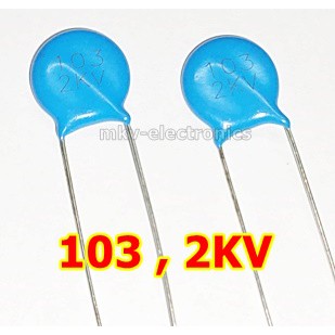 (10ตัว) 103 , 103M , 10NF , 2KV Ceramic Capacitor เซรามิค คาปาซิเตอร์ ...