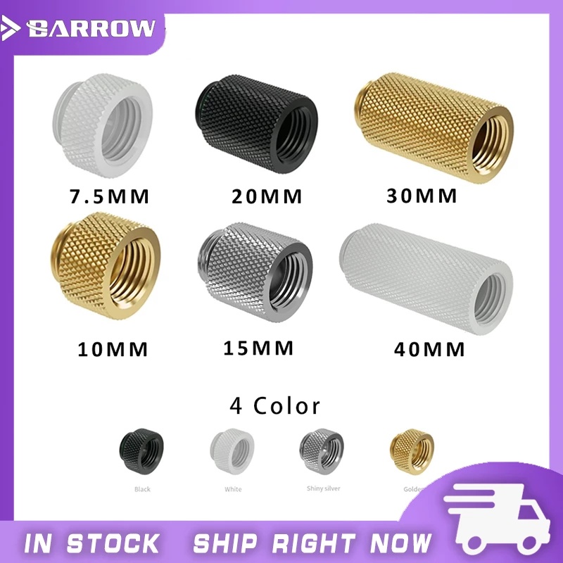& Barrow TNYZ series Male To Female Extender Fitting , 7.5 10 15 20 30 40 mm ความยาว G1/4 M2F อะแดปเตอร์