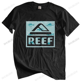 [COD]เสื้อยืดคอกลม แขนสั้น ผ้าฝ้าย พิมพ์ลายโลโก้ Reef ตลก ขนาดใหญ่ สําหรับผู้ชายS-5XL