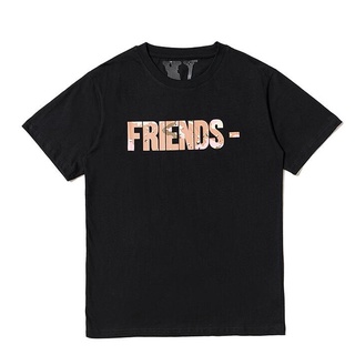 Vlone เสื้อยืดแขนสั้น ผ้าฝ้าย พิมพ์ลาย แฟชั่นสําหรับผู้ชาย และผู้หญิง