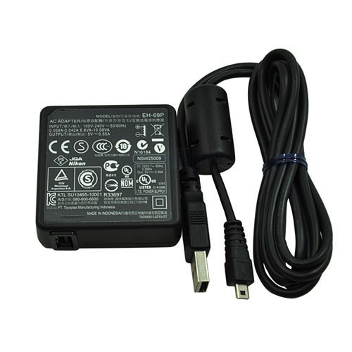 EH-69P USB AC Adapter Charger สําหรับ Nikon S100 P500 P300 S3100 S2500 S70 Coolpix