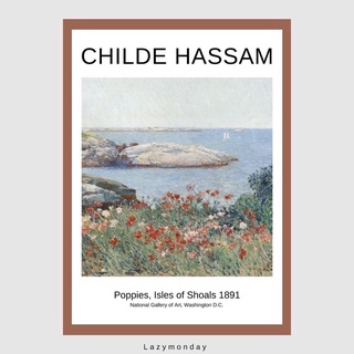 พร้อมส่ง🎨 โปสเตอร์ภาพวาดศิลปิน Childe Hassam ขนาด A4-50x70cm (เฉพาะรูปไม่มีกรอบ)