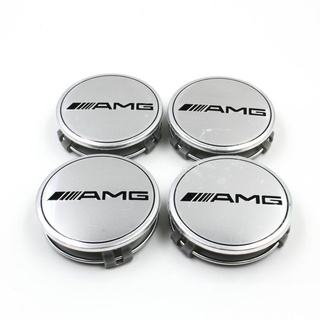 【Zerui】4 PCS &amp; 75MM Car Emblem โลโก้ตราสติกเกอร์ AMG ดุมล้อ Centre สำหรับ Mercedes Benz Brabus A,C,E,S,CLS Series สำหรับ AMG X204 E250,สำหรับ W203 W205 W204 W212 C180 C300 C E CLASS GLK GLC