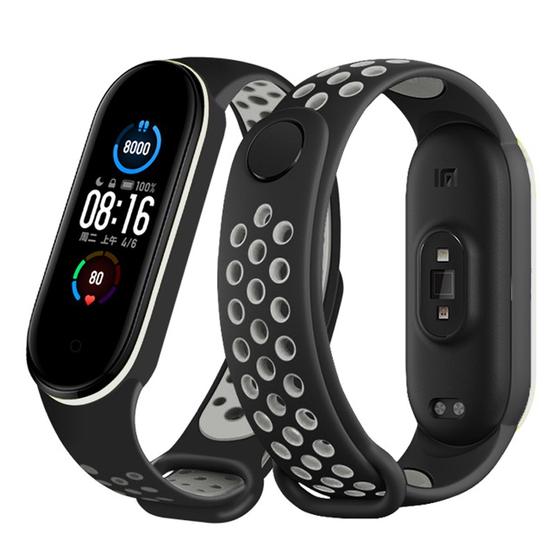 สําหรับ Mi Band 9 8 7 6 5 4 3 สร้อยข้อมือกีฬาซิลิโคน Miband8 Miband7 Miband6 Miband5 คู่สี Soft TPU Breathable สายรัดข้อมือ สายรัดข้อมือ