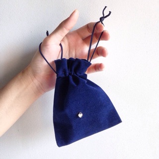 Navy velvet bag ถุงใส่เครื่องประดับ ถุงกำมะหยี่ ถุงผ้าหูรูด