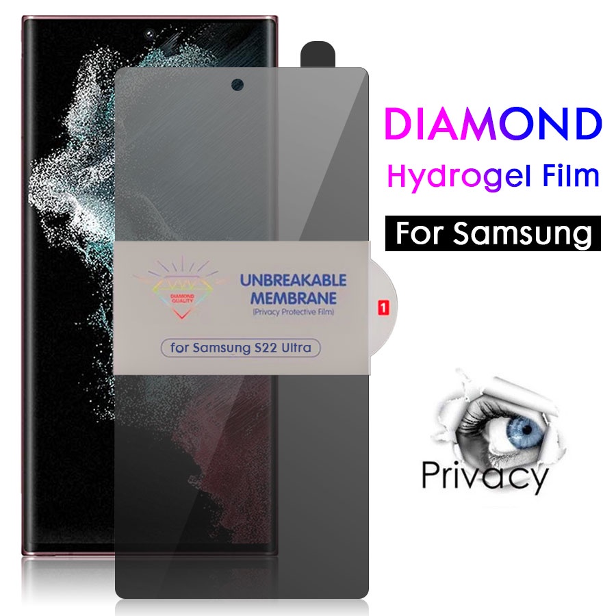 ฟิล์มไฮโดรเจลกันรอยหน้าจอ เพื่อความเป็นส่วนตัว ประดับเพชร สําหรับ Samsung Galaxy S26 Ultra S25 Ultra S24 Ultra S23 Ultra S22 Ultra S21 Ultra S20 Ultra S25 Plus S24 S23 S22 S21 S20 Plus S25 FE S24 FE Note 20 Ultra