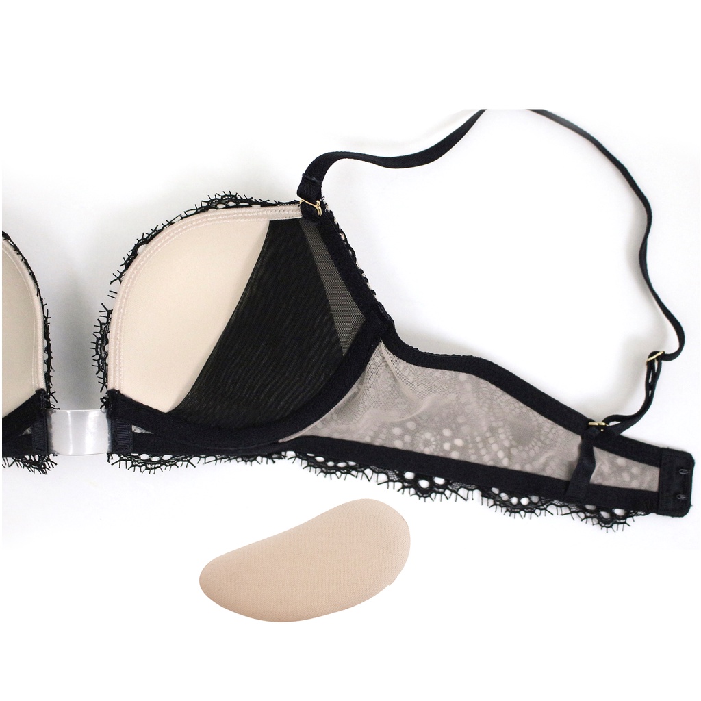 Annebra บราเสริมทรง ตะขอหลัง คอวี มีโครง เสริมฟองน้ำ Push Up Mold Rra Bloom Up รุ่น AB1-577 สีดำ ราคา ถูกที่สุด ดีลบีเคเค แกลเลอรีภาพที่ 5