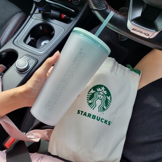 Starbucks double tumbler แก้วสองชั้น พร้อมหลอด สี mint