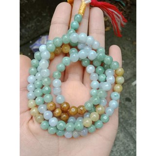 @ประคำหยกพม่าแท้ jadeite type A สีตามธรรมชาติ คัดพิเศษทุกเม็ด