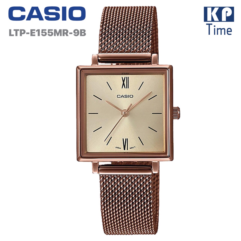 Casio นาฬิกาข้อมือผู้หญิง สายสแตนเลส รุ่น LTP-E155MR-9B
