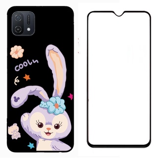 เคสโทรศัพท์มือถือ ลายกระต่ายหมีน่ารัก พร้อมกระจกนิรภัย สําหรับ OPPO A16K CPH2349