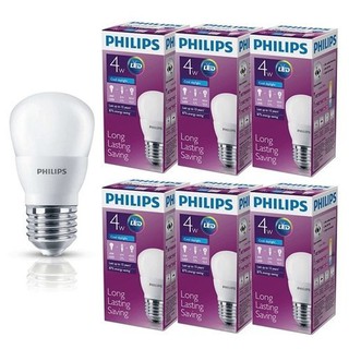 Philips หลอด LEDBULB 4Wวัตต์ ขั้ว E27 แสงเดย์ไลท์ (6 ดวง)